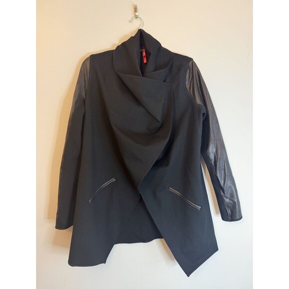 NEW Spanx Faux Leather Convertible Jacket Black Sz M $178 [jb] - Picture 12 of 14